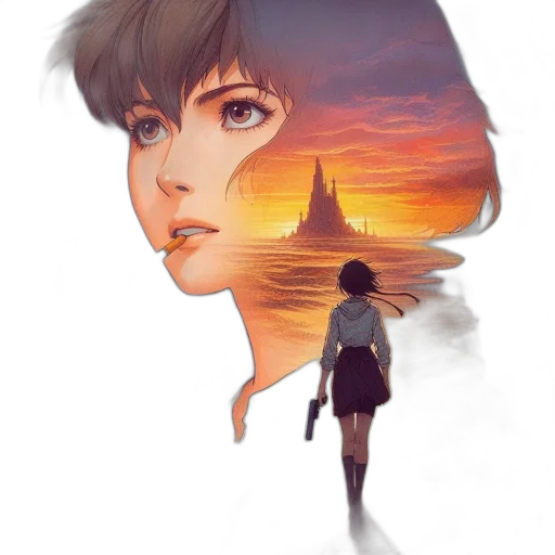 face, watercolor, concept art, fantasy art transparent PNG cut-out
