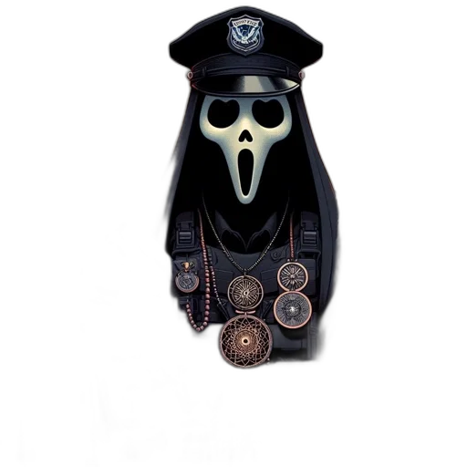 mask, jewelry, jacket, staff transparent PNG cut-out