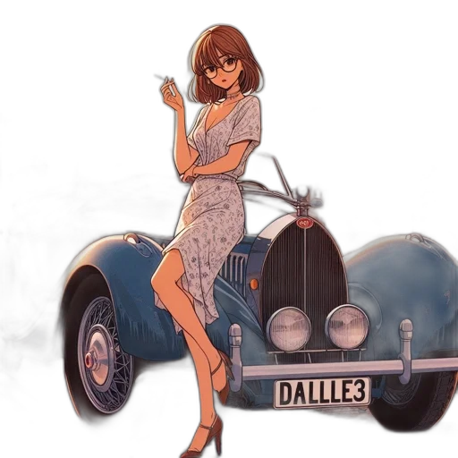 dress, car, cartoon, concept art transparent PNG cut-out