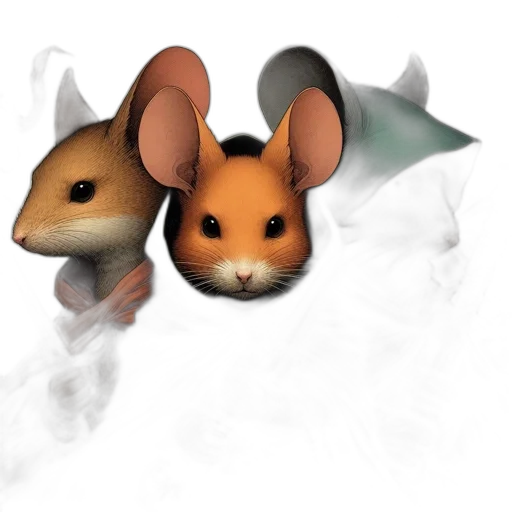 mask, animal, concept art, 3d render transparent PNG cut-out