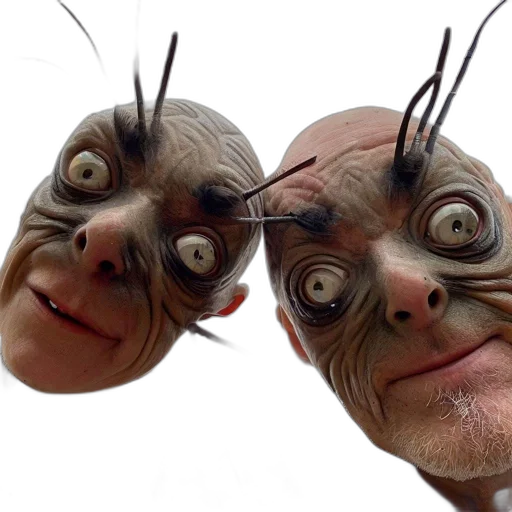 mask, face, creature, 3d render transparent PNG cut-out