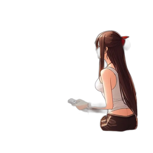 weapon, robot, hair, staff transparent PNG cut-out