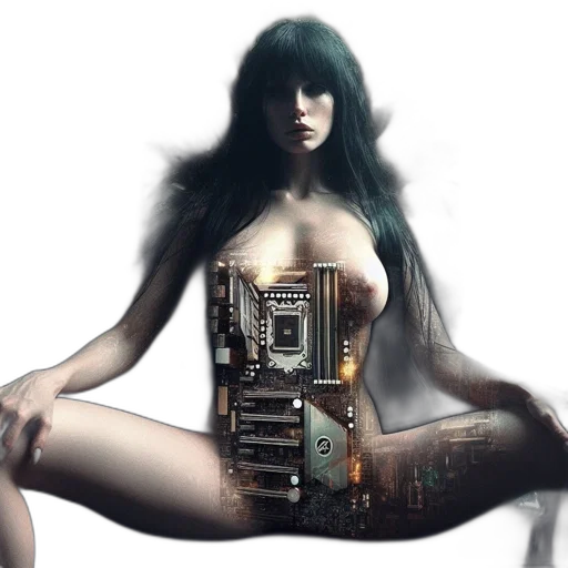 robot, dress, furniture, cyberpunk transparent PNG cut-out
