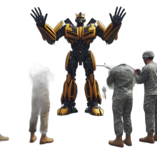 robot, weapon, concept art, 3d render transparent PNG cut-out