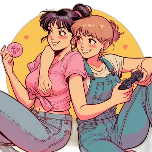 anime, vaporwave, concept art, cartoon transparent PNG cut-out