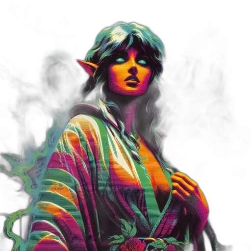 dress, fantasy art, concept art, comic book art transparent PNG cut-out
