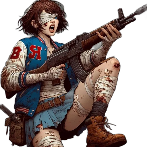 weapon, comic book art, concept art, pixel art transparent PNG cut-out