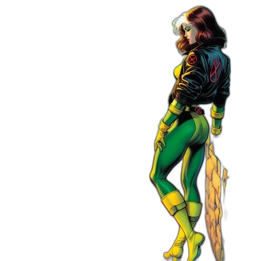 comic book art, concept art, green, woman transparent PNG cut-out