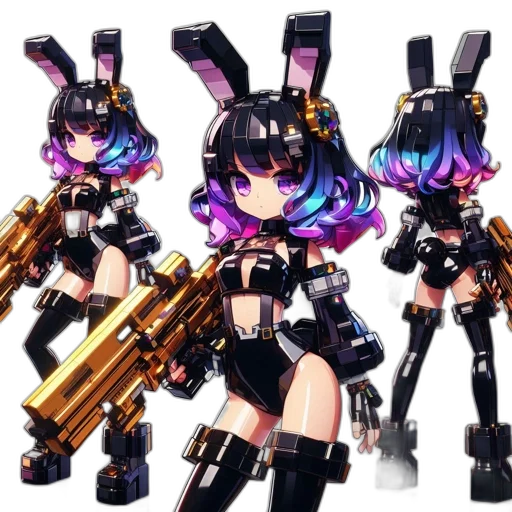weapon, cyberpunk, concept art, pixel art transparent PNG cut-out