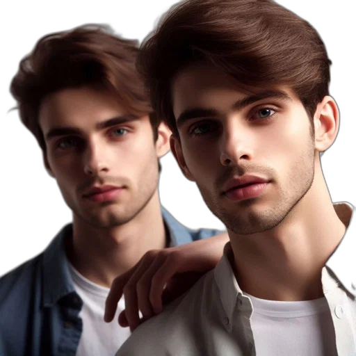 hair, jacket, face, photorealistic transparent PNG cut-out