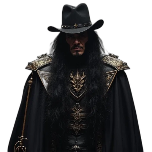 hat, jacket, staff, concept art transparent PNG cut-out