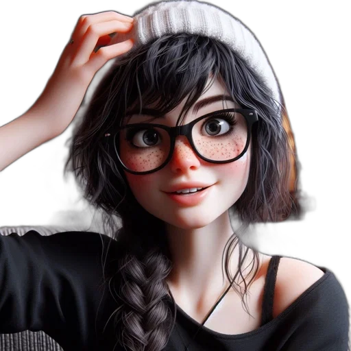 hat, face, dress, hair transparent PNG cut-out