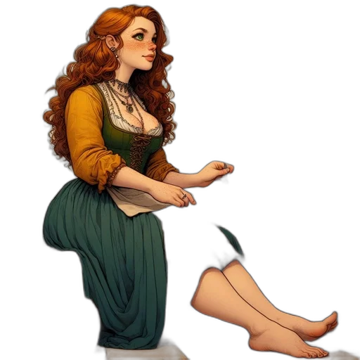 dress, staff, concept art, fantasy art transparent PNG cut-out