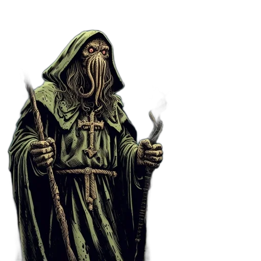 staff, mask, creature, concept art transparent PNG cut-out