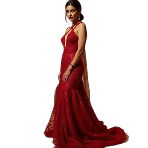 dress, red, lily, shigarai transparent PNG cut-out
