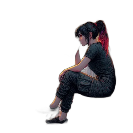 hair, shoes, jacket, dress transparent PNG cut-out