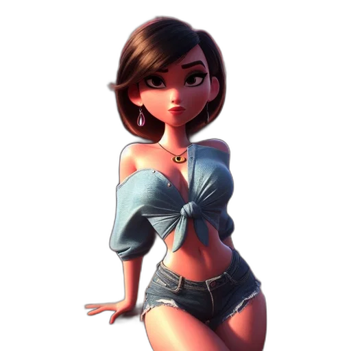 dress, jewelry, staff, 3d render transparent PNG cut-out