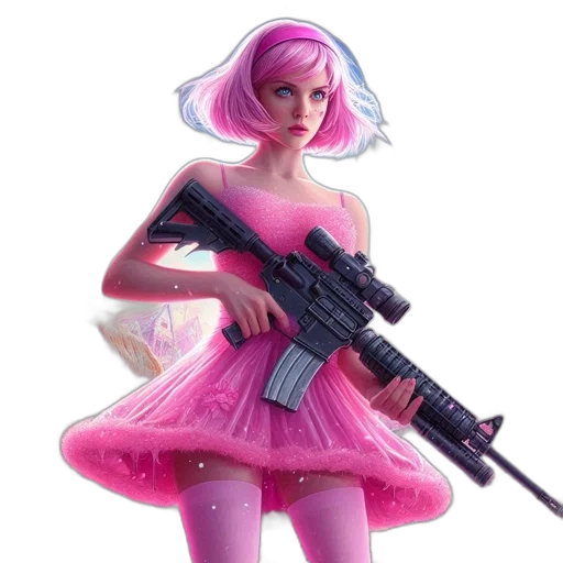 weapon, dress, concept art, cyberpunk transparent PNG cut-out