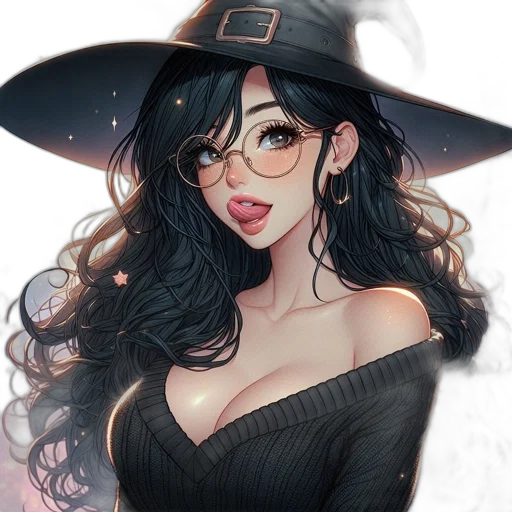 hat, dress, staff, face transparent PNG cut-out