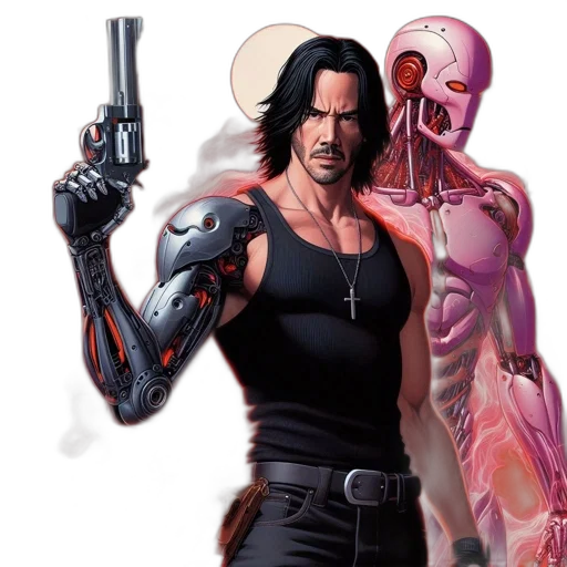 comic book art, concept art, cyberpunk, fantasy art transparent PNG cut-out