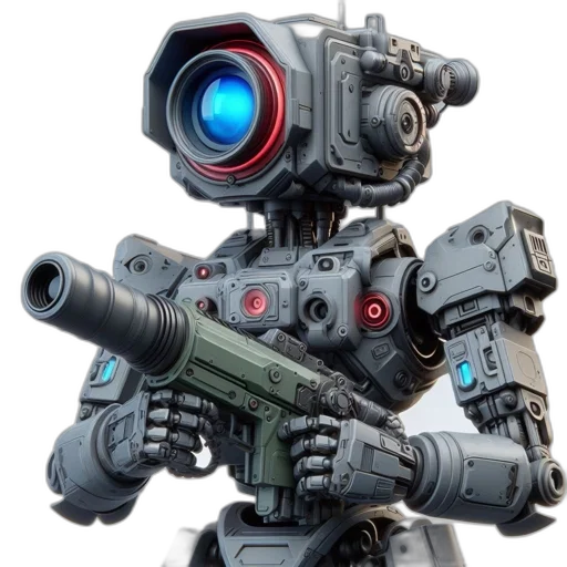 robot, weapon, staff, concept art transparent PNG cut-out