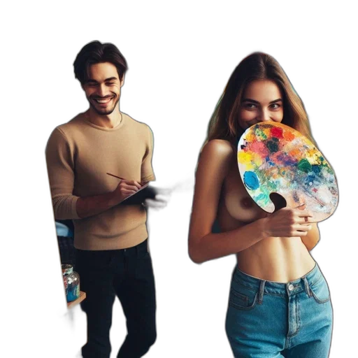 concept art, watercolor, photorealistic, cartoon transparent PNG cut-out