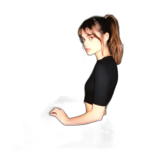 staff, dress, hair, face transparent PNG cut-out