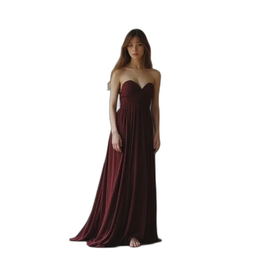 dress, photorealistic, 3d render, dark transparent PNG cut-out