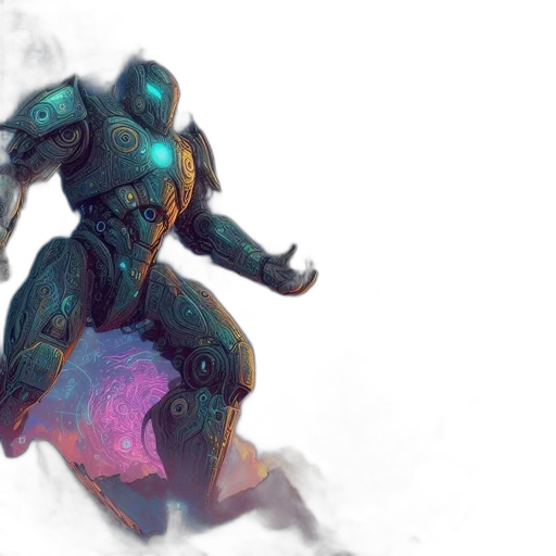robot, concept art, fantasy art, watercolor transparent PNG cut-out