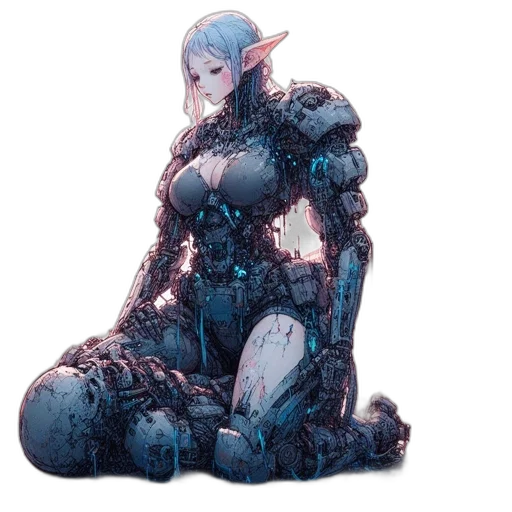 robot, dress, weapon, creature transparent PNG cut-out