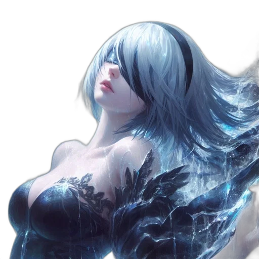 dress, hair, fantasy art, concept art transparent PNG cut-out