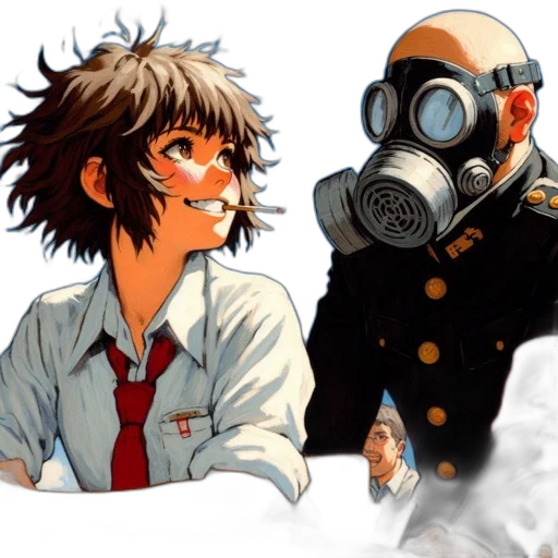mask, concept art, comic book art, anime transparent PNG cut-out