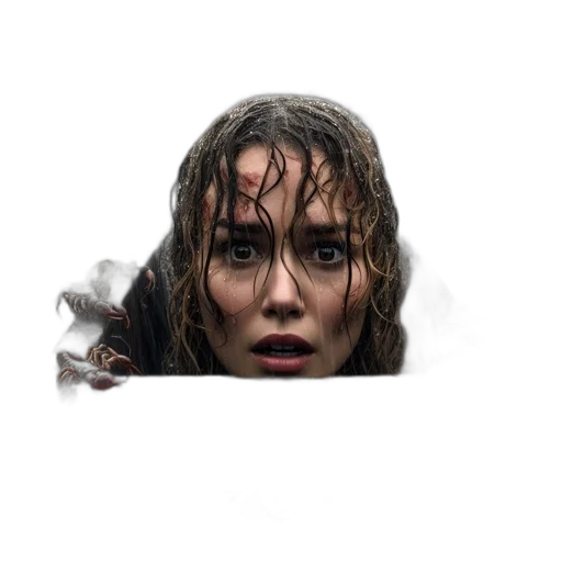 face, umbrella, hair, creature transparent PNG cut-out