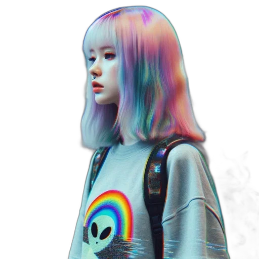 robot, jacket, dress, hair transparent PNG cut-out