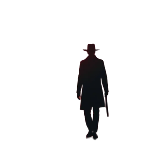 hat, jacket, staff, weapon transparent PNG cut-out