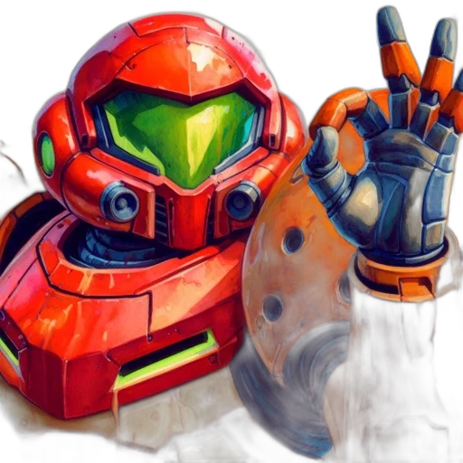 robot, mask, weapon, concept art transparent PNG cut-out