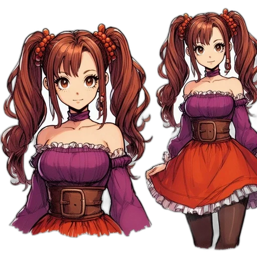 dress, anime, concept art, fantasy art transparent PNG cut-out