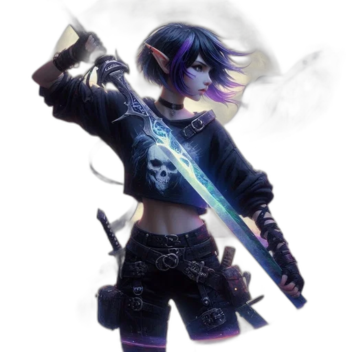 sword, weapon, staff, fantasy art transparent PNG cut-out