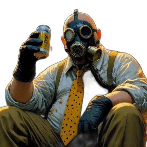mask, bottle, weapon, jacket transparent PNG cut-out