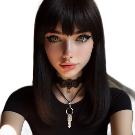 jewelry, face, hair, robot transparent PNG cut-out