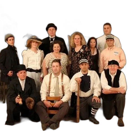 staff, hat, group, people transparent PNG cut-out