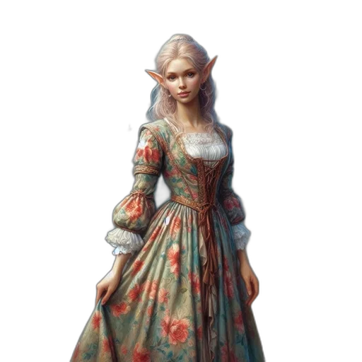dress, dragon, staff, fantasy art transparent PNG cut-out