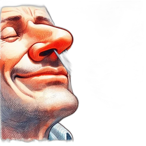 face, mask, comic book art, watercolor transparent PNG cut-out