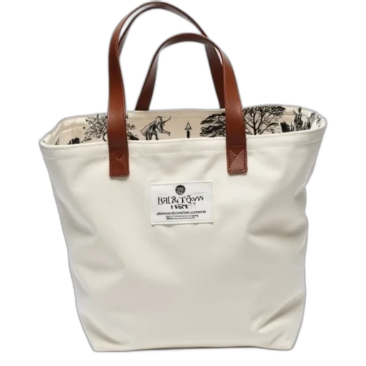 white, canvas, tote, bag transparent PNG cut-out