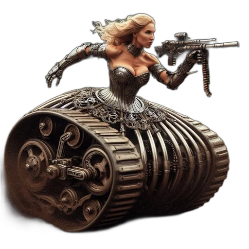 weapon, robot, dress, concept art transparent PNG cut-out