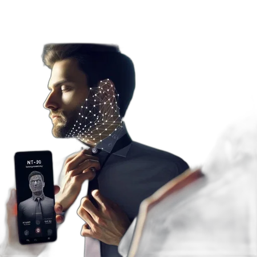 jewelry, face, jacket, robot transparent PNG cut-out