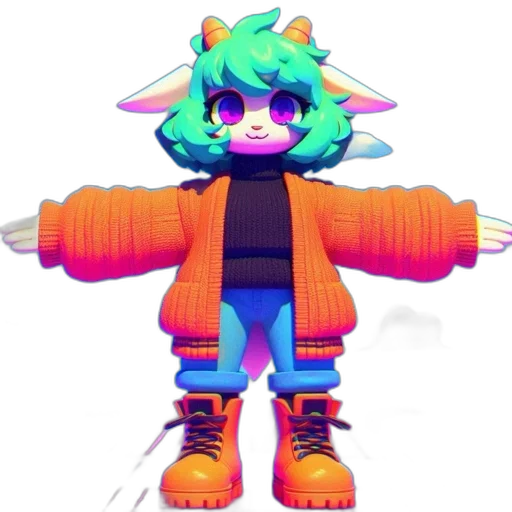 jacket, staff, robot, creature transparent PNG cut-out