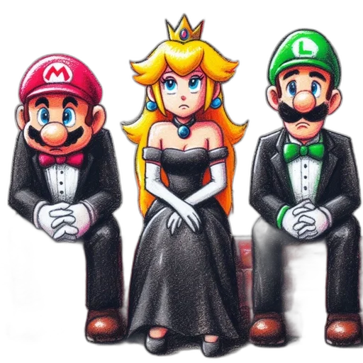 crown, dress, pixel art, concept art transparent PNG cut-out