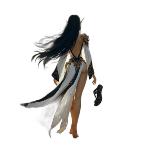 dress, jewelry, staff, sword transparent PNG cut-out