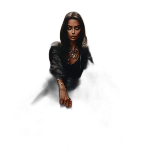 jacket, jewelry, face, concept art transparent PNG cut-out
